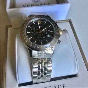 VERSACE Chrono Signature Stainless Steel Bracelet Watch NEW!